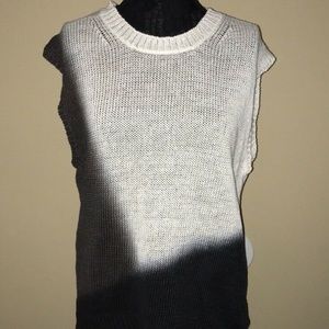 J. Crew Dip Dye Sweater Blue White Sleeveless